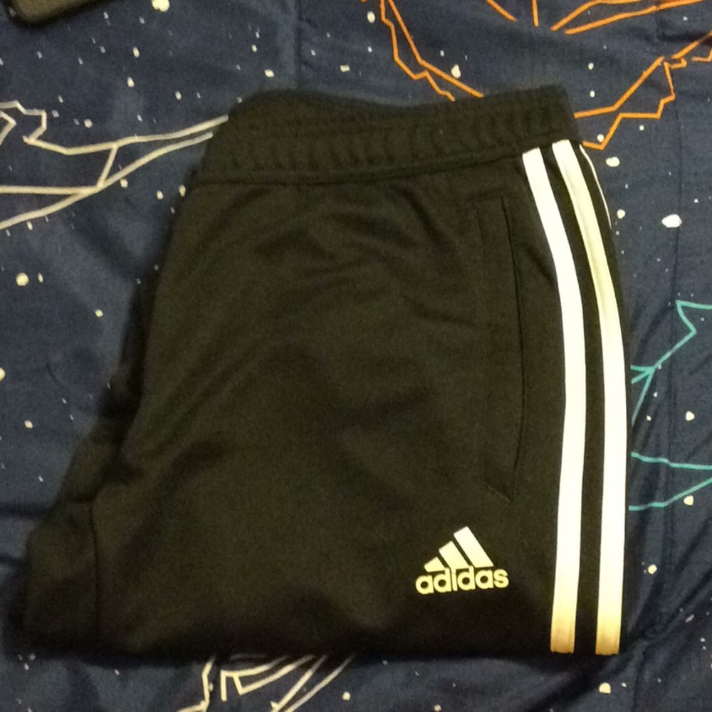 Black and white adidas sweats pants